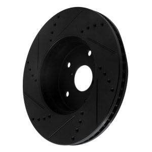 Subaru Legacy Brake Rotor (1) - Front Right - R1 Concepts - Drilled & Slotted - Black - `15-`19